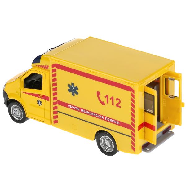 Машина металл свет-звук Группа ГАЗ ГАЗЕЛЬ NEXT реаним 15 см, дв, ин, в кор. Технопарк в кор.2*32шт