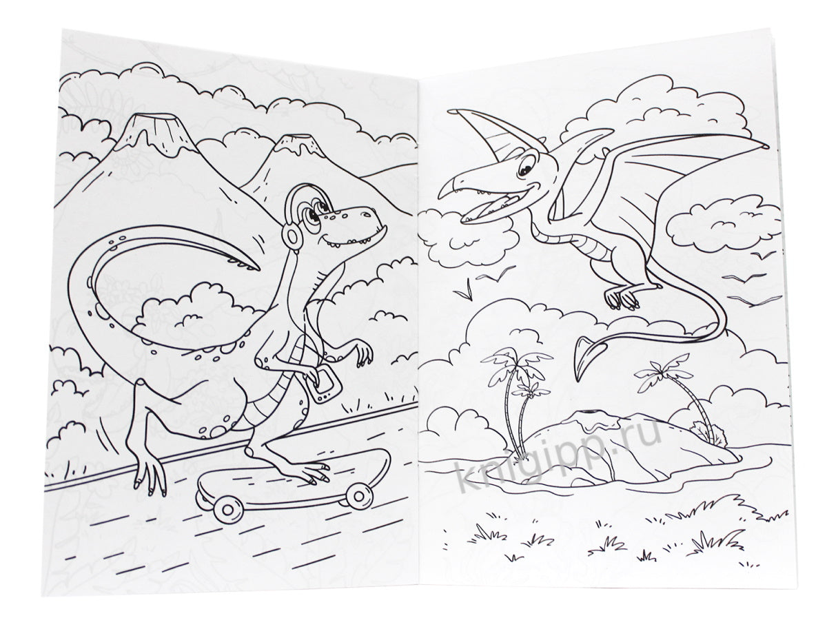 РАСКРАСКА А5 эконом. МИР ДИНОЗАВРОВ