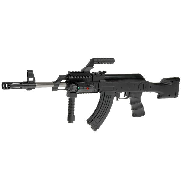 Автомат с лазером. прицелом, съемным приложением, с фонарем 0807 в упаковке. в кор.4*15шт