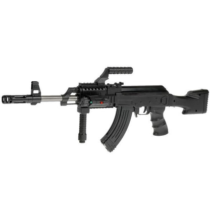 Автомат с лазером. прицелом, съемным приложением, с фонарем 0807 в упаковке. в кор.4*15шт