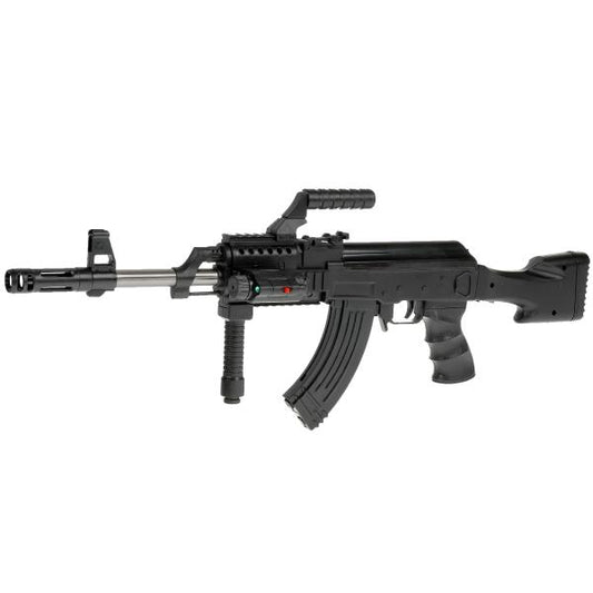 Автомат с лазером. прицелом, съемным приложением, с фонарем 0807 в упаковке. в кор.4*15шт