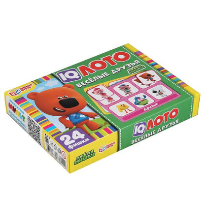 IQ-лото. Ми-ми-мишки. Веселые друзья. Коробка 138х189х32 мм, 24 пластиковые фишки в кор.24шт