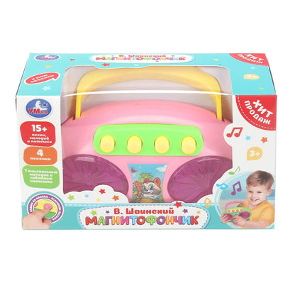 Магнитофончик 25+ песен, фраз и звуков Шаинский музыка в кор. Умка в кор.120шт