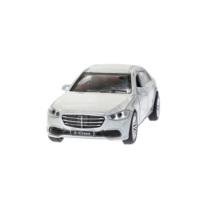 Машина металл MERCEDES-BENZ s-class v223 12см,дв,багаж,инер,серебристый,кор. Технопарк в кор.2*36шт