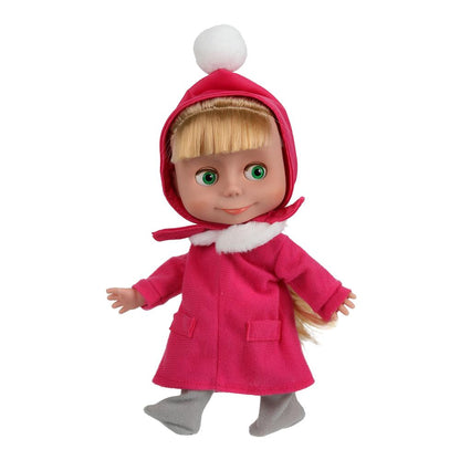 Кукла на бат озвучка Маша и Медведь маша 25 см, озвучка, зимняя одежда, кор КАРАПУЗ в кор.18шт