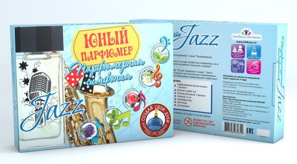 Набор Юный Парфюмер: Парфюмерная симфония Джаз (с натуральными маслами пачули, жасмина, розы, мяты, лаванды, основой для духов и лабораторной посудой)