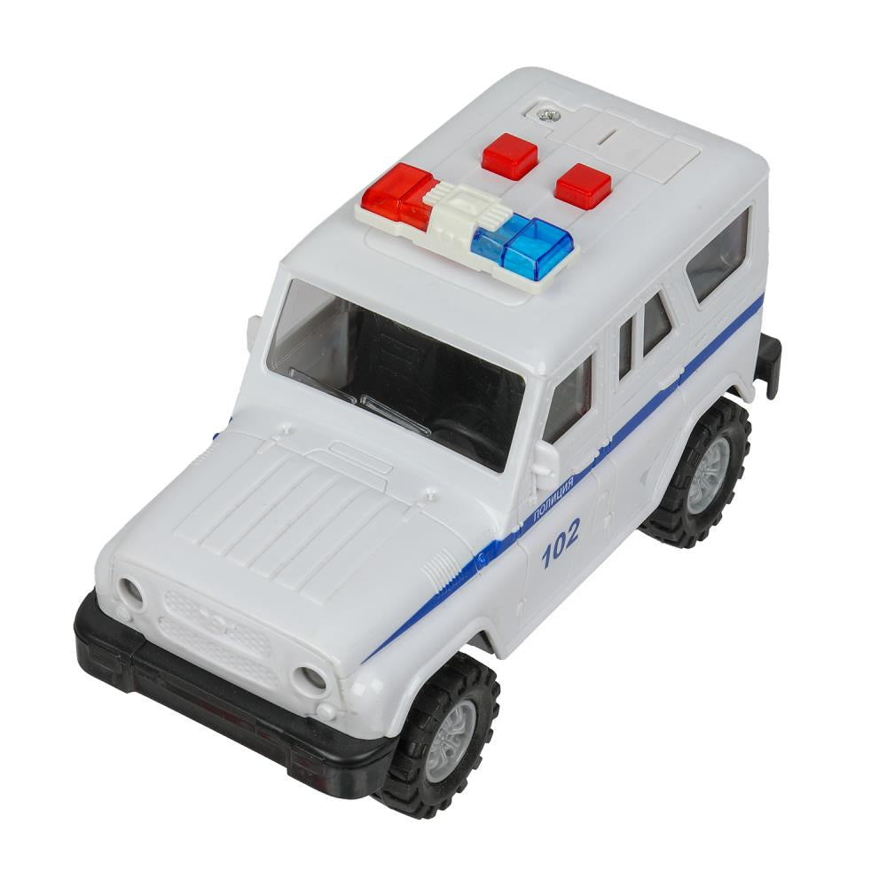 Машина пластик свет-звук ПОЛИЦИЯ 16 см, инерц., кор. Технопарк в кор.2*48шт