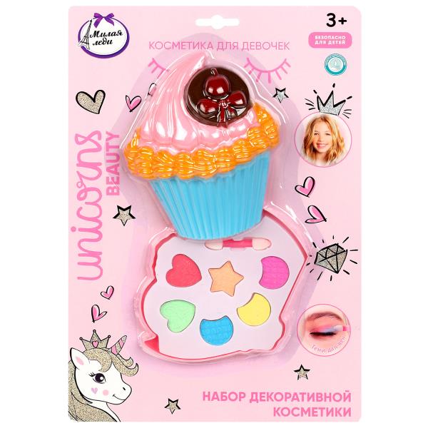 Косметика ДЛЯ ДЕВОЧЕК набор косметики: тени для век, аппликатор МИЛАЯ ЛЕДИ в кор.2*96шт