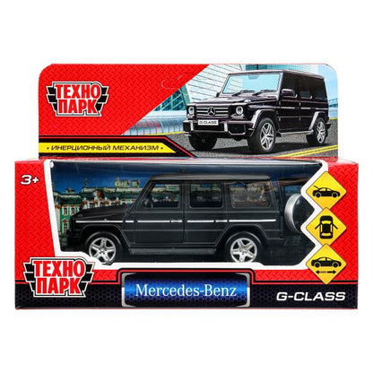 Машина металл MERCEDES-BENZ G-CLASS МАТОВЫЙ 12 см, двер, багаж, черный, кор. Технопарк в кор.2*36шт