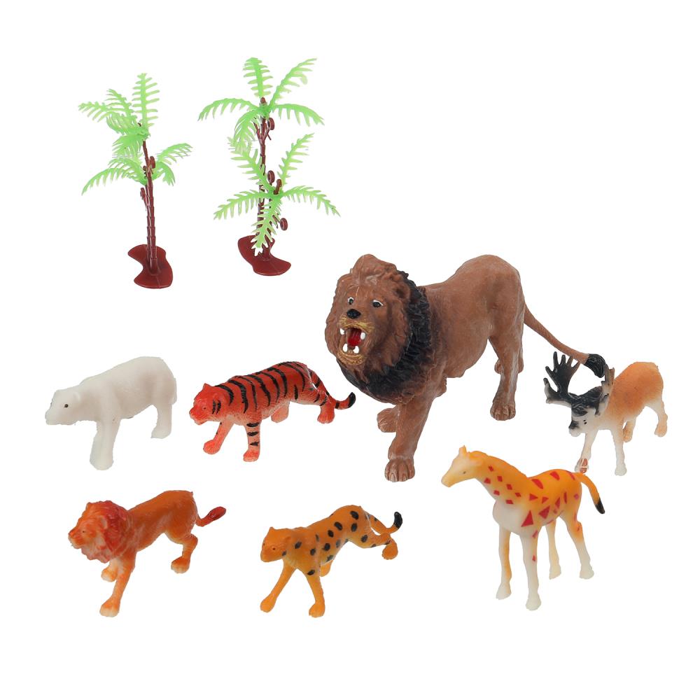 Набор игрушек пластизоль из 10-ти диких животных в пакете Рассказы о животных в кор.2*120наб