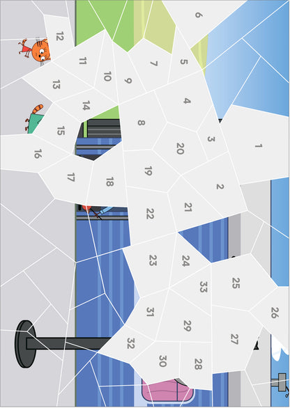 Три кота. Рисуем наклейками по номерам. Транспорт