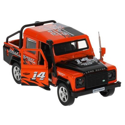 Machine en métal LAND ROVER DEFENDER PICKUP SAV 12 cm, double, sac, cor. Parc technologique dans le cor.2*36шт