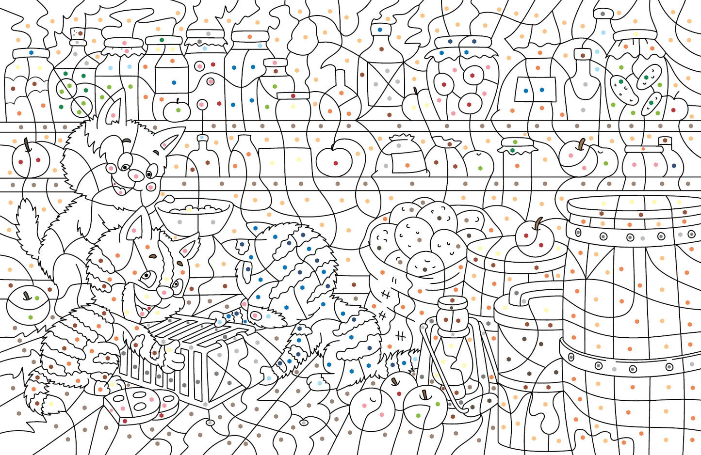 Зенюк. Про Федю, Васю и Тосю. Раскраска по номерам