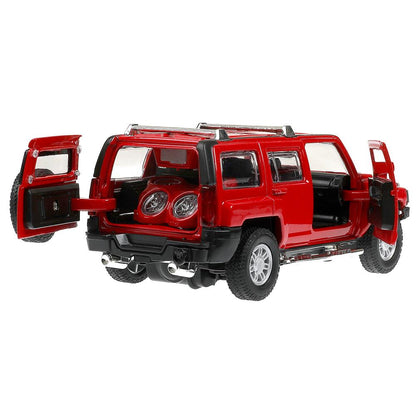 Машина металл светзвук HUMMER h3, 14,4 см, двери, багажник, инерция Технопарк в кор.2*24шт