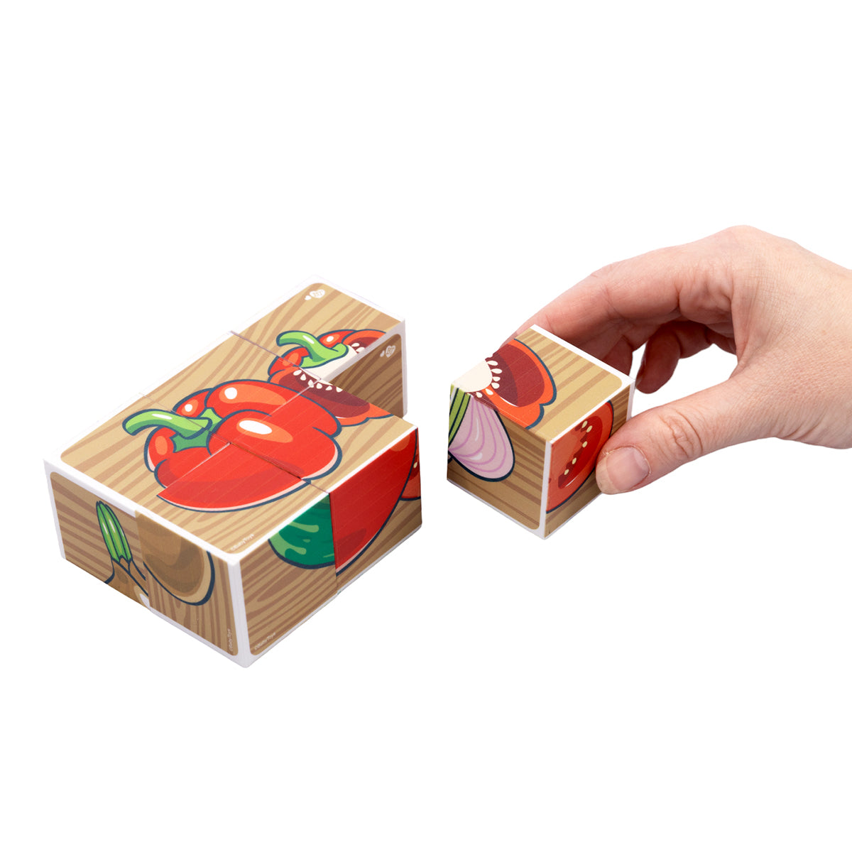 Кубики "Овощи" (без обклейки) 6 шт Детские игрушки