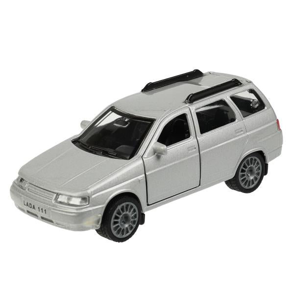 Машина металл LADA 111, 12 см, инерц., двери, багаж., инерц., сереб., кор. Технопарк в кор.2*24шт