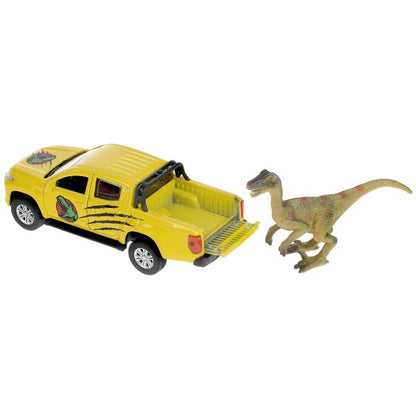 Машина металл "МИЦУБИШИ" "mitsubishi l200 pickup динозавры" длин 13 см, откр дв, багаж, инерц, в кор