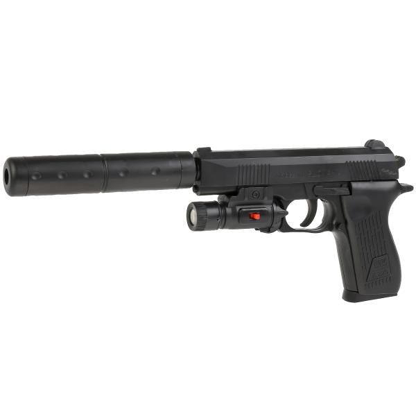 Пистолет (п) с глушителем, с фонариком, с пульками К2119 в упаковке. в кор.2*72шт