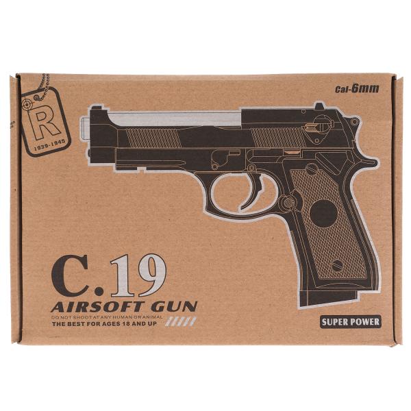 Pistolet (п) métal, chargeur simple, avec pistolets C19 en cor. dans le cor.36шт