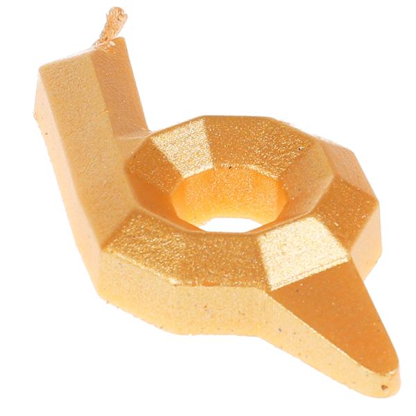 Свеча для торта, цифра "6" золото, блистер,с днем рождения ЧУДО ПРАЗДНИК в кор.48шт