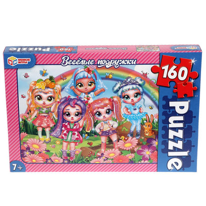 Веселые подружки. Пазлы классические в коробке. Пазл 160 детали. Умные игры в кор.12шт