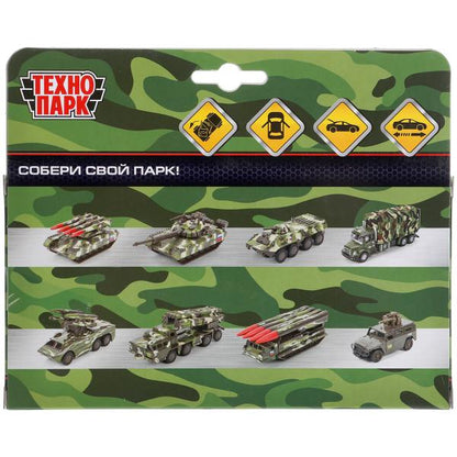 Машина металл БРОНЕВИК ВОЕННЫЙ, 15 см, двери, багаж., подв.дет, инерц., кор Технопарк в кор.2*24шт