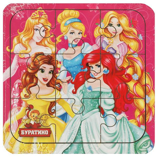 Игрушка деревянная пазл принцессы, 10*10 см. terme. paquet Buratino en cor.189шт