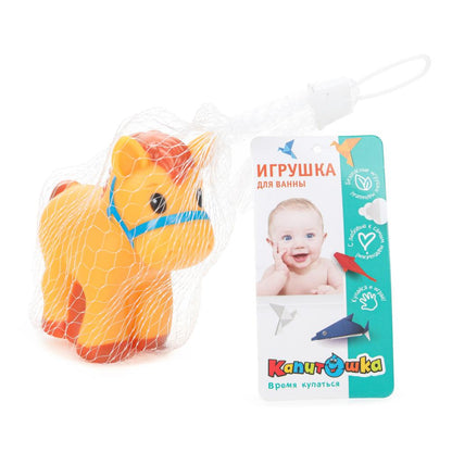 Игрушка пластизоль для ванны лошадка, в сетке КАПИТОШКА в кор.2*144шт