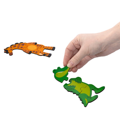 Пазлы из дерева. Тройные пазлы "Веселый зоопарк" 24 эл.