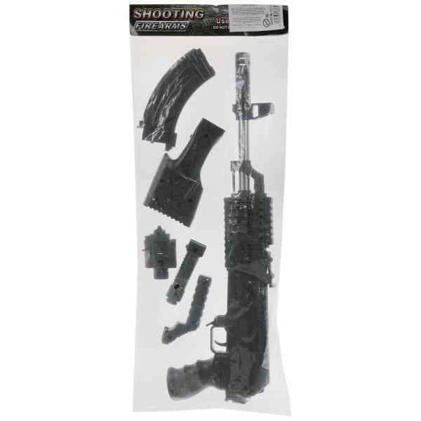 Автомат с лазером. прицелом, съемным приложением, с фонарем 0807 в упаковке. в кор.4*15шт