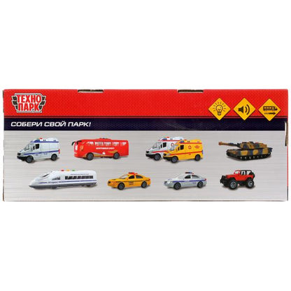 ELTRAIN-30PL-BUWH299762 Модель пластик свет-звук ЭЛЕКТРОПОЕЗД 30 см, двери, 4 кноп, инерц, бел, кор.