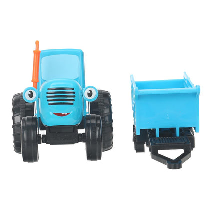 Машина металл СИНИЙ ТРАКТОР синий трактор с телегой 7,5 см, синий, кор. Технопарк в кор.2*36шт