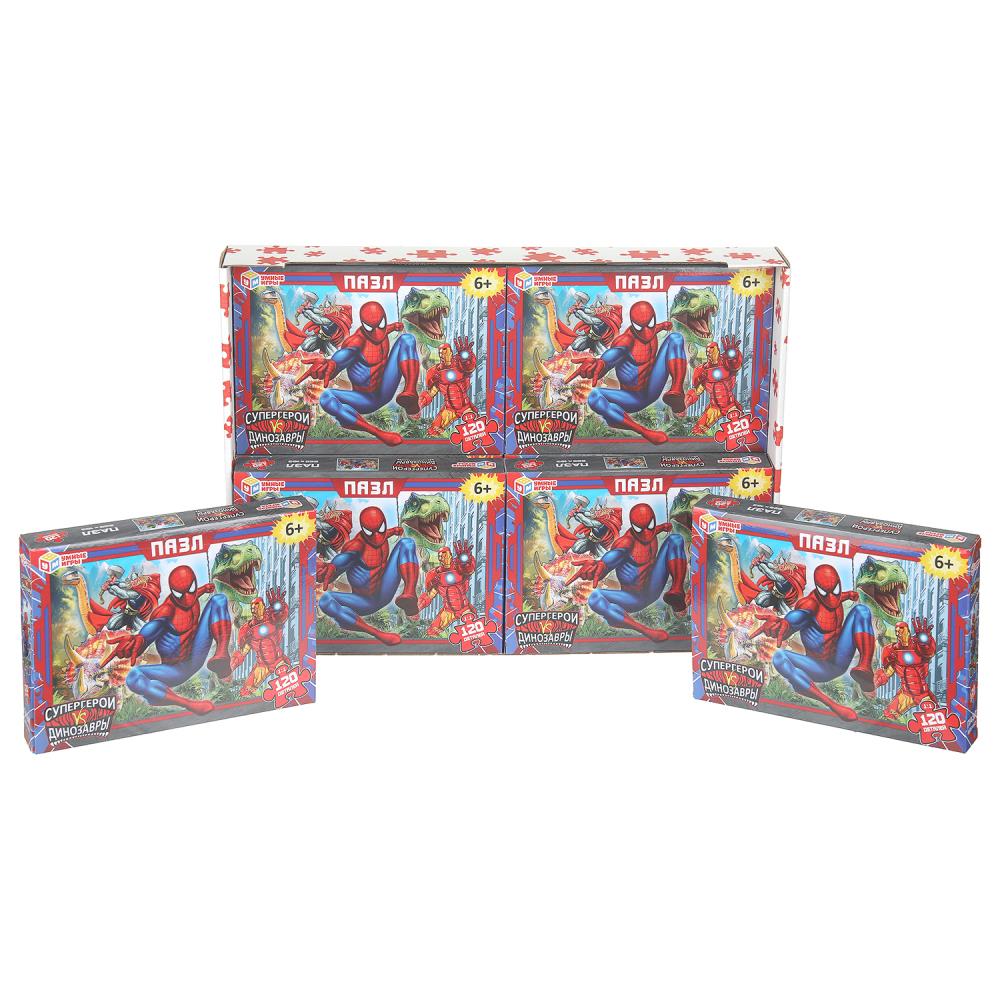 Superhéros contre Dinosaures. Пазлы классические в коробке. 120 pièces. Умные игры в уп.8шт в кор.8уп