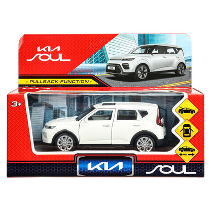 Машина металл KIA soul длина 12 см, двери, багаж., инерц, белый, кор. Parc technologique dans le cor.2*36шт