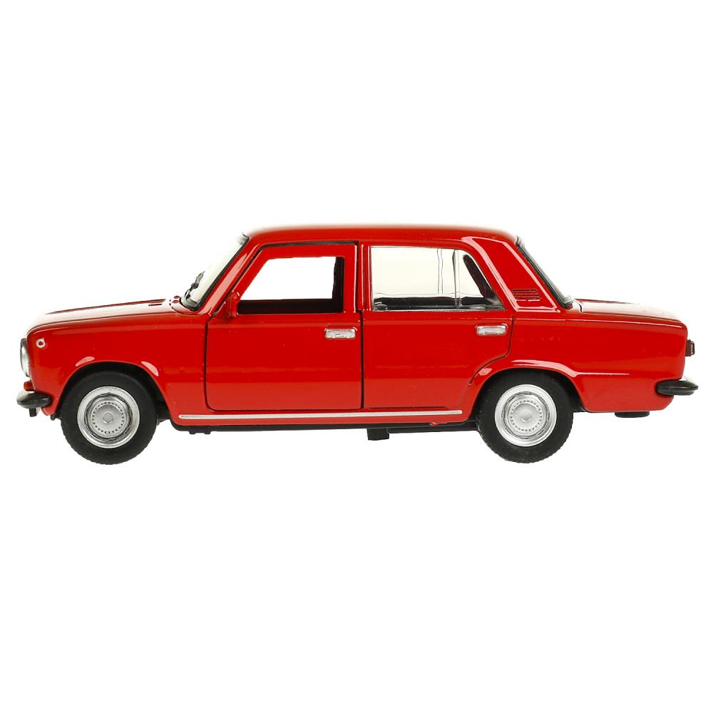 Машина металл ваз-2101 длина 12 см, двери, багажник, инерц, красный, кор. Технопарк в кор.2*36шт