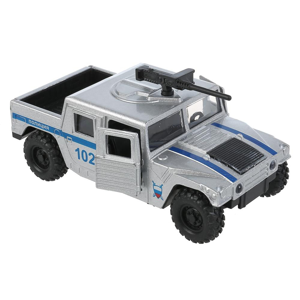 Машина металл свет-звук ПОЛИЦЕЙСКИЙ ВНЕДОРОЖНИК ПИКАП 12см, двер, сер, кор. Технопарк в кор.2*36шт
