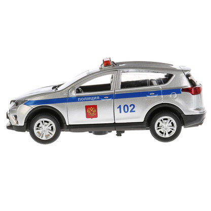 ТМ Технопарк.Машина металл"TOYOTA RAV4 ПОЛИЦИЯ",дл 12 см, св-зв, откр дв, багаж, инерц. в кор.2*36шт