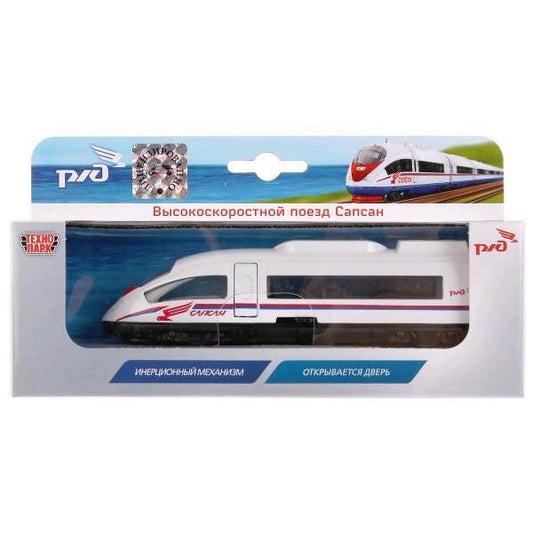 SB-16-04-WB(20-1)314356 Модель металл САПСАН СКОРОСТНОЙ ПОЗД 15 см, дверь, инерц., кор. Технопарк в