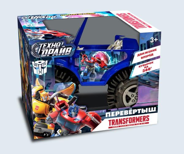 Машина-перевертыш Трансформеры на бат., кор.11*9*9см ТЕХНОДРАЙВ в кор.2*120шт