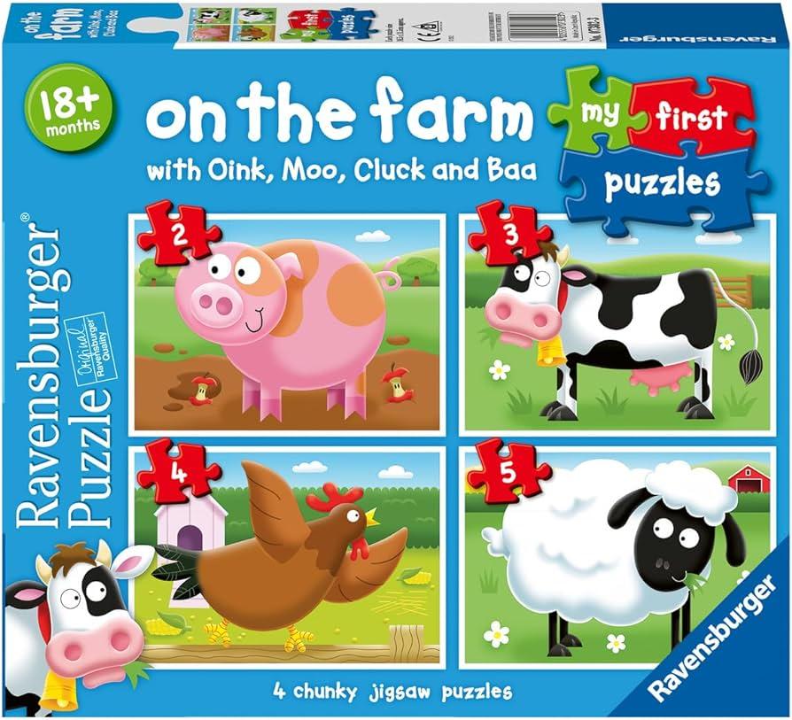 Ravensburger. Пазл карт. 4 в1 арт.07302 "Животные фермы"