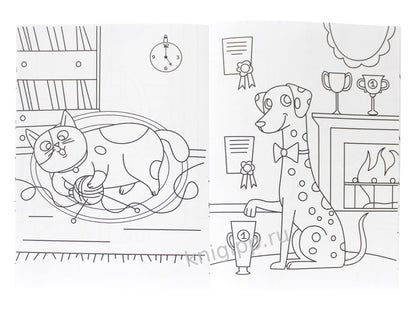 РАСКРАСКА С КАРАНДАШАМИ. КОШКИ И СОБАКИ
