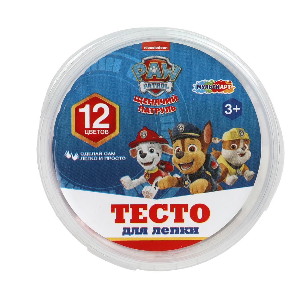 Тесто для лепки в ведре Щенячий Патруль 12 цветов, 25 г MultiArt в кор.12шт