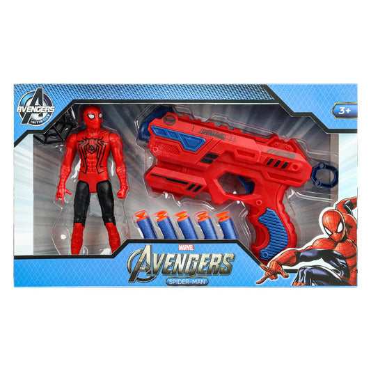 Бластер с мягкими пулями, фигурка, команда мтителей, коробка 36*5,5*20 см - в кор.2*36шт