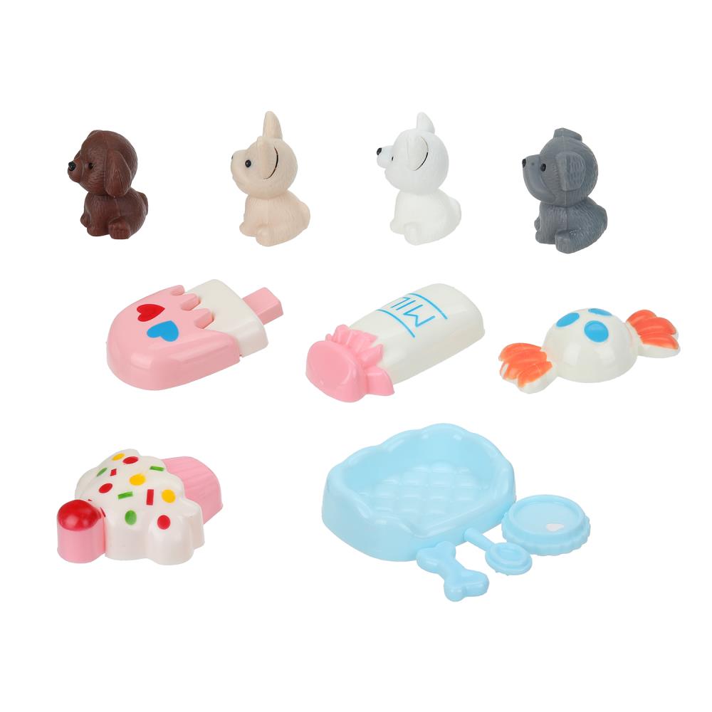 Игровой набор с аксессуарами и аксессуарами пластиковый, (4 питомца и 5 акс) Тутти в кор.2*216шт