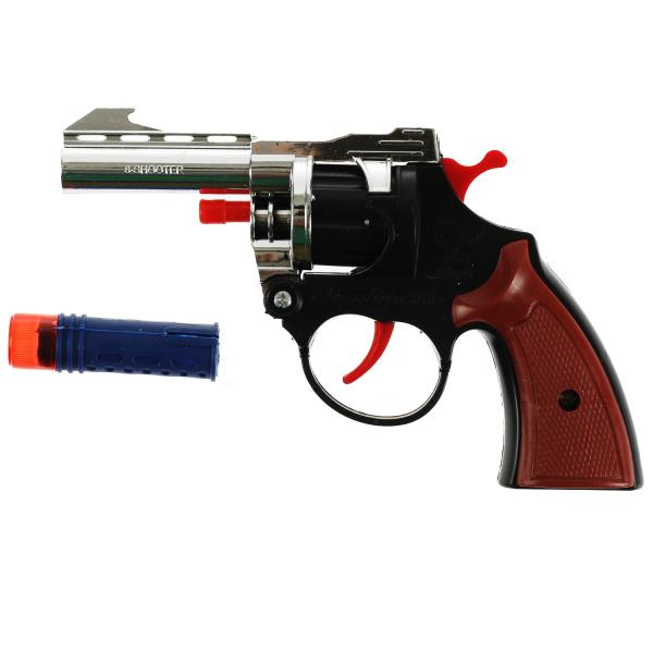 Револьвер для стрельбы пистонами 8 зарядов, блист.14,5*23*3см ИГРАЕМ ВМЕСТЕ в кор.2*144шт