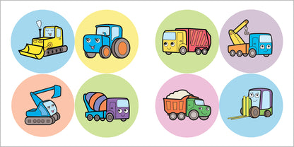 Раскрась по образцу. На стройке