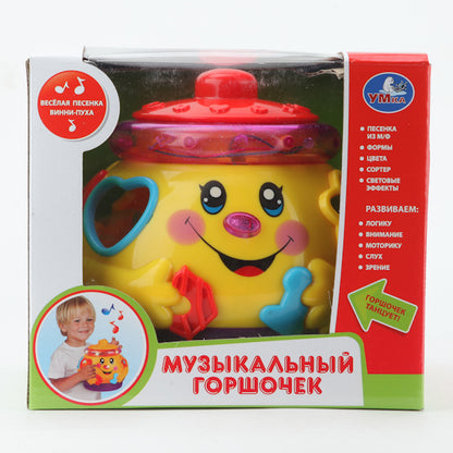 ИГРУШКА ОБУЧАЮЩАЯ "УМКА" "МУЗЫКАЛЬНЫЙ ГОРШОЧЕК" СВЕТ+ЗВУК 2056C В РУСС. КОР. 17*15*15СМ в кор.2*24шт