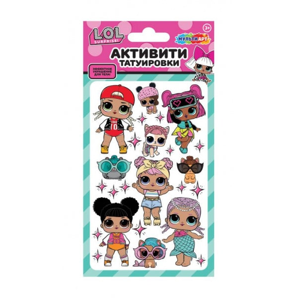 Тату lol, 1 лист, в пакете МУЛЬТИ АРТ в кор.200шт