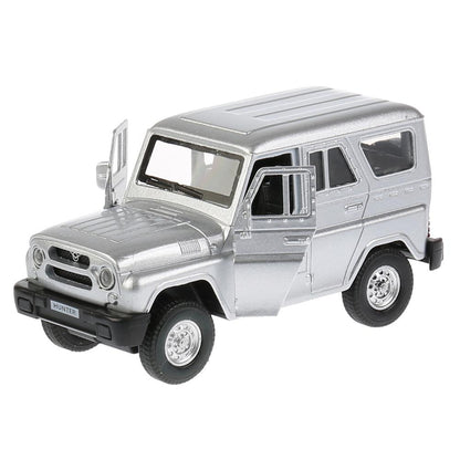 ТМ Технопарк. Машина металл "UAZ HUNTER" 12см, открыв. двери, инерц., СЕРЕБРИСТЫЙ в кор в кор.2*36шт