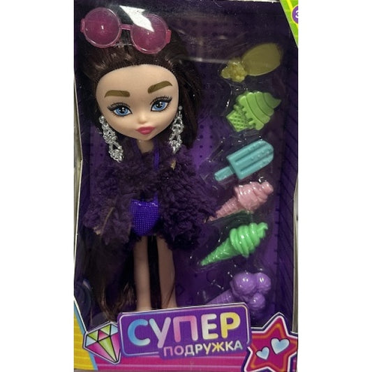 Кукла супер подружка 15 см, аксессуары КАРАПУЗ в кор.2*84шт